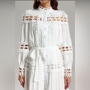 Tint of Love Lace Dress - Color: White. Size L